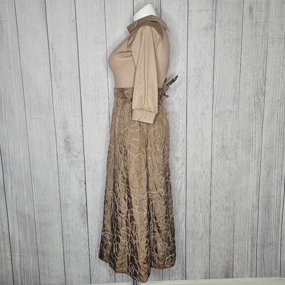 VTG 70s At Home Wear for Van Raalte Quilted Skirt Maxi Dress with Pockets - Picture 4 of 8